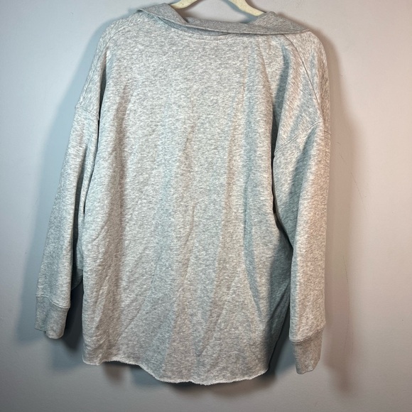 Aerie Sunday Soft Quarter Zip Gray Sweatshirt Small - Picture 6 of 6